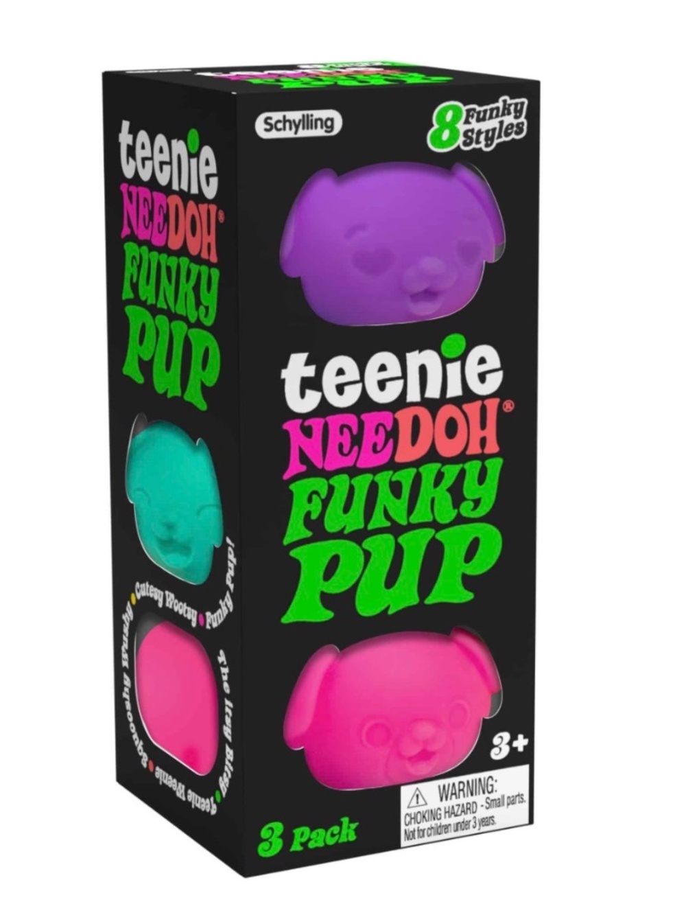 Schylling Teenie NeeDoh Cool Cats 3-Pack | Mini Squishy Sensory Fidget Toy Stres